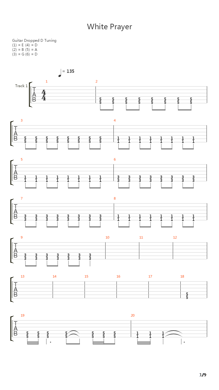 White Prayer吉他谱