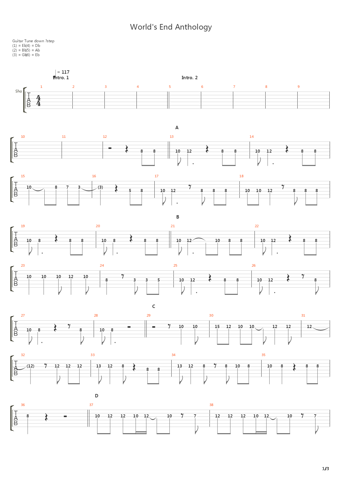 Worlds End Anthology吉他谱
