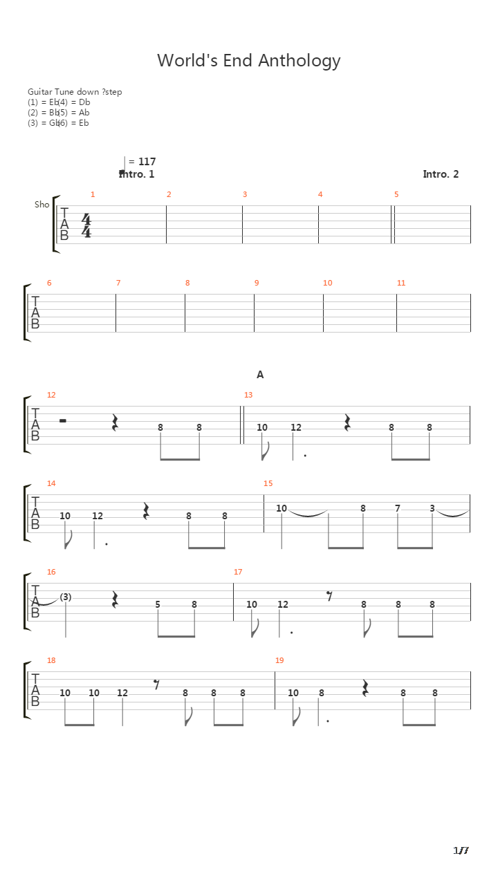 Worlds End Anthology吉他谱