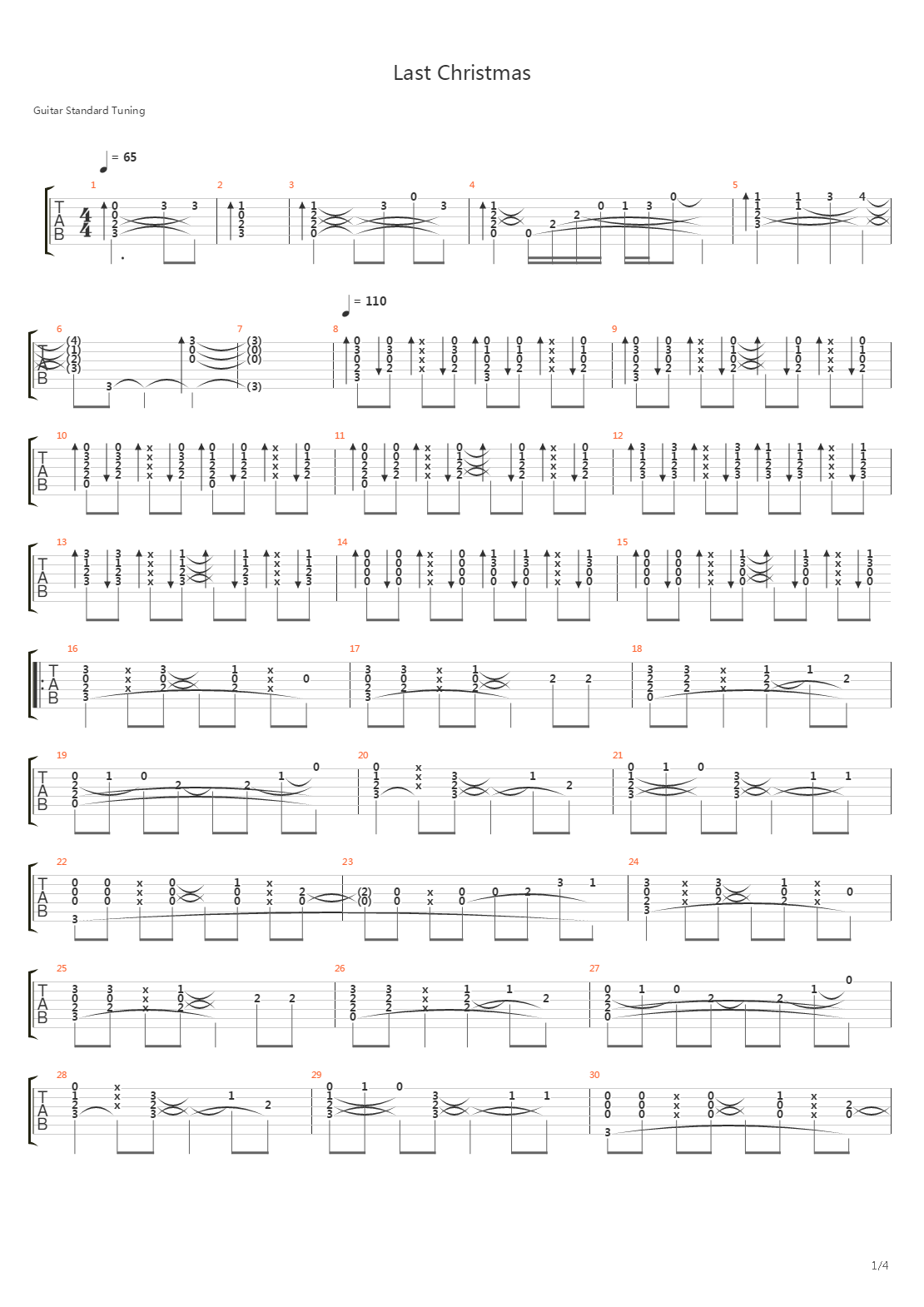 Last Christmas吉他谱