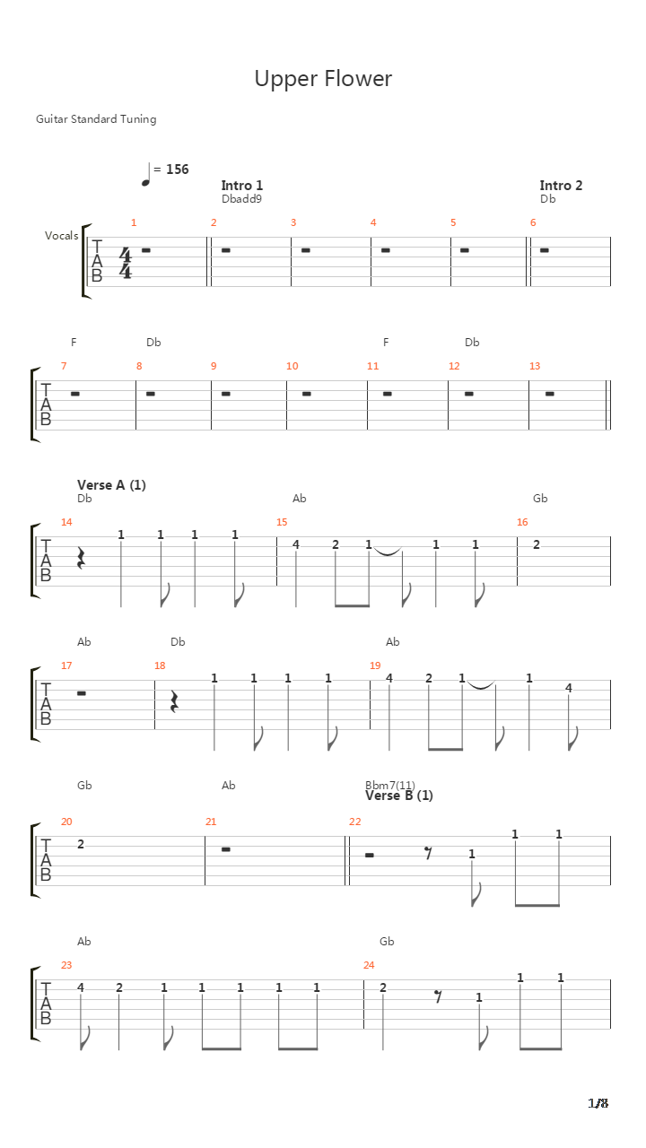 Upper Flower吉他谱
