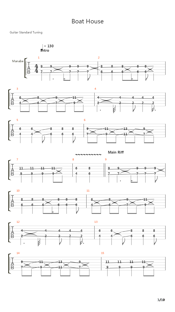 Boat House吉他谱