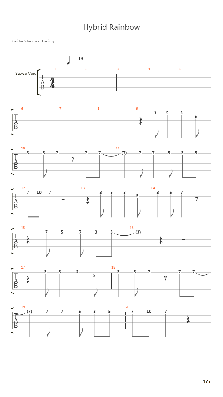 Hybrid Rainbow吉他谱