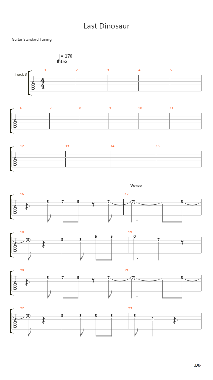 Last Dinosaur吉他谱