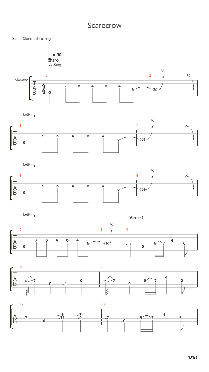 Scarecrow吉他谱
