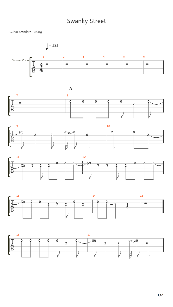 Swanky Street吉他谱