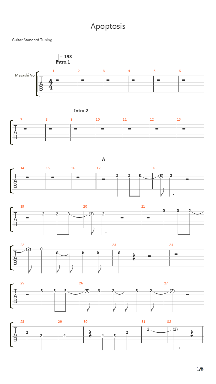 Apoptosis吉他谱
