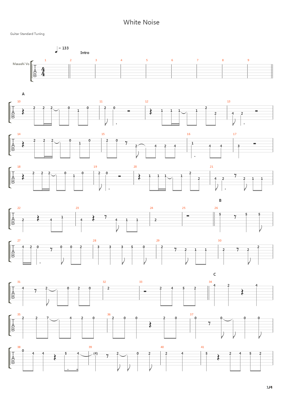 White Noise吉他谱