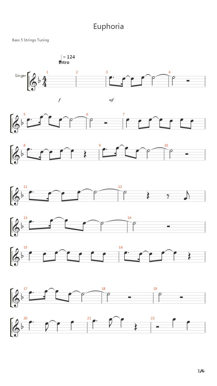 Euphoria吉他谱