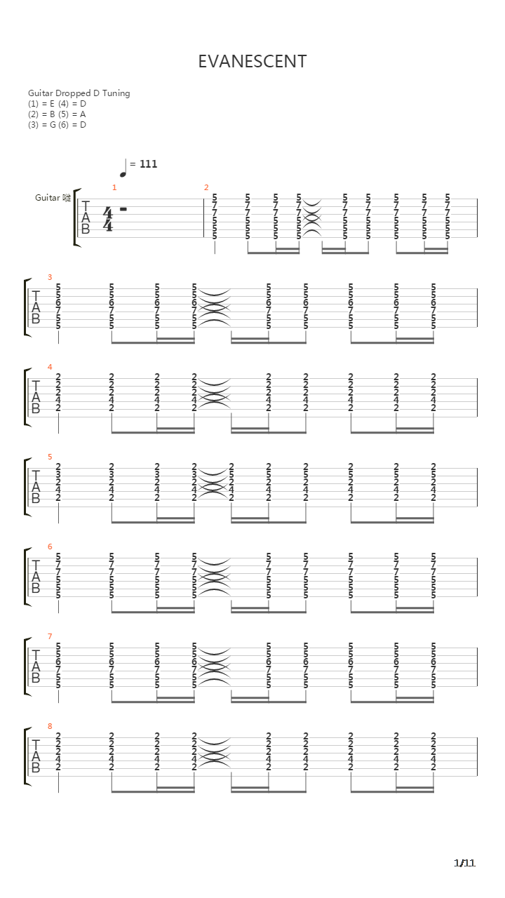 Evanescent吉他谱