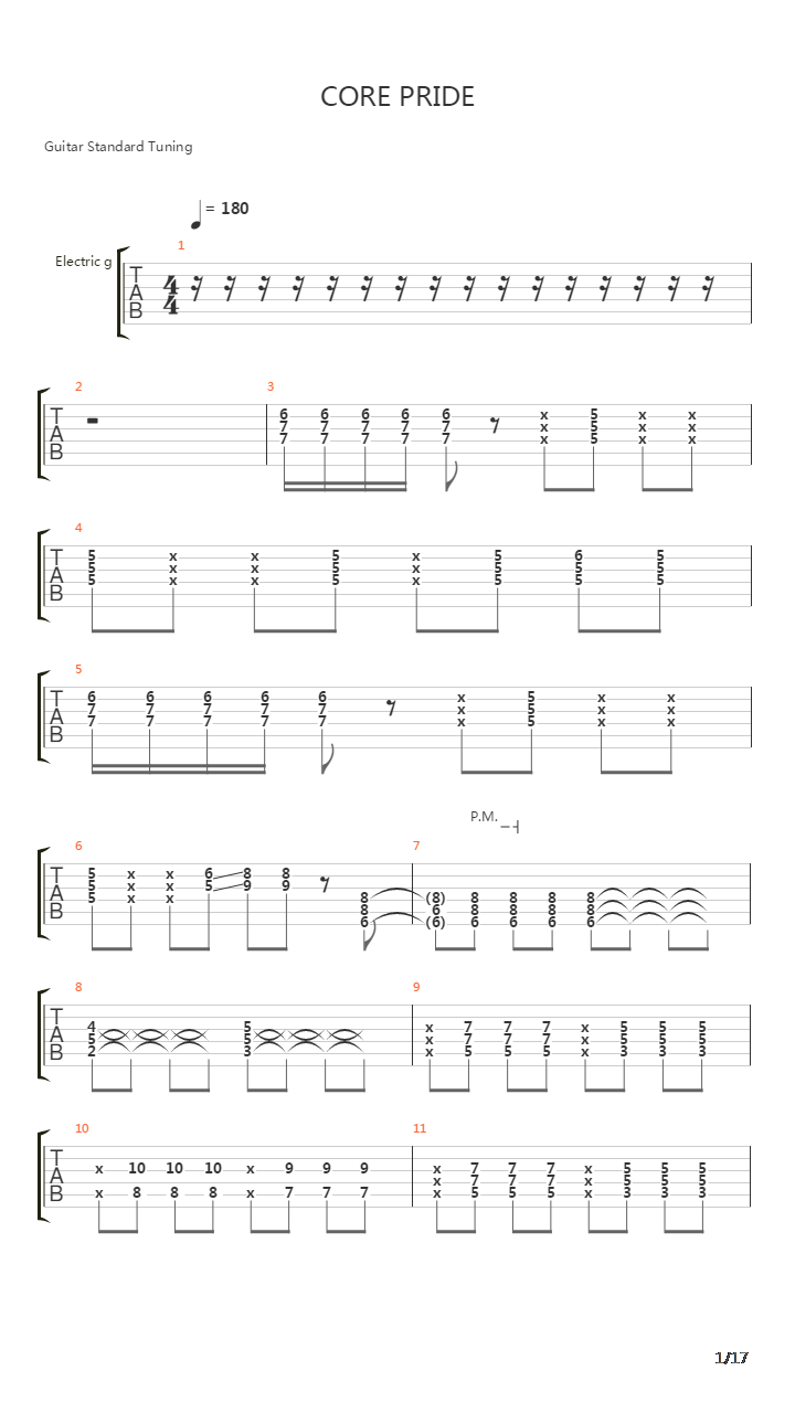 Core Pride吉他谱