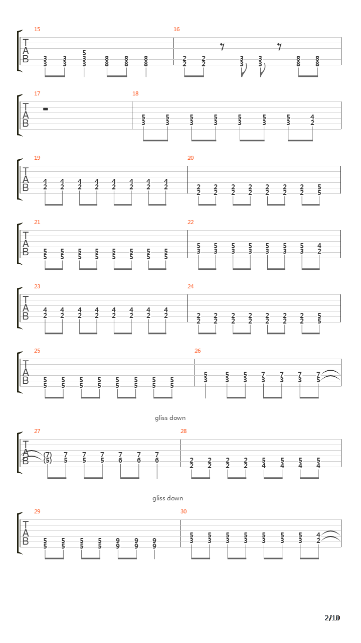 Rush吉他谱