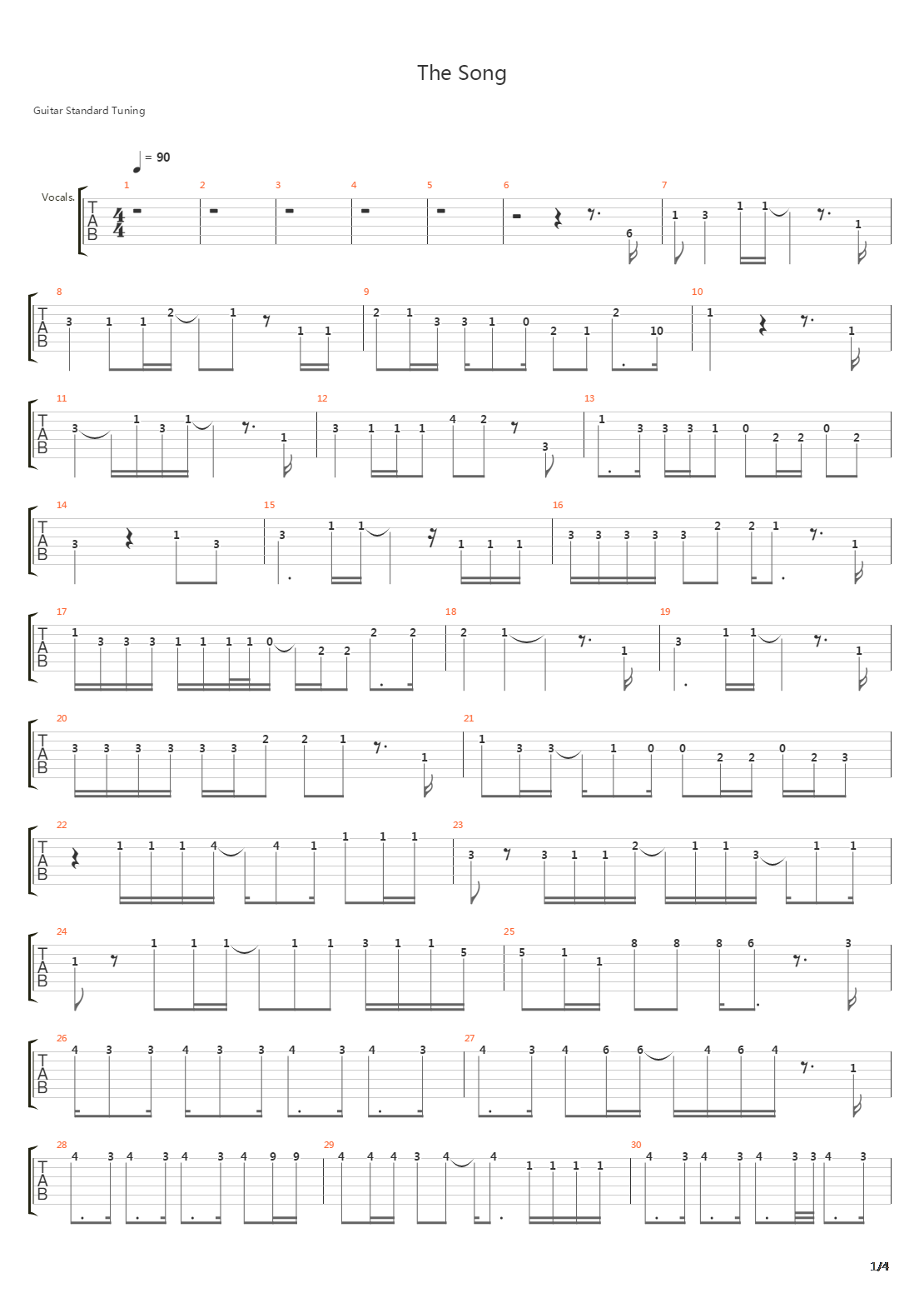 The Song吉他谱