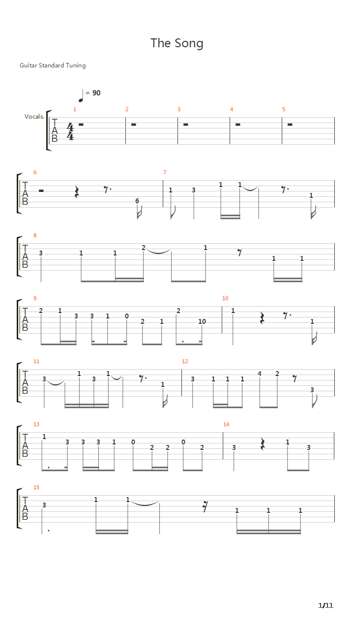 The Song吉他谱