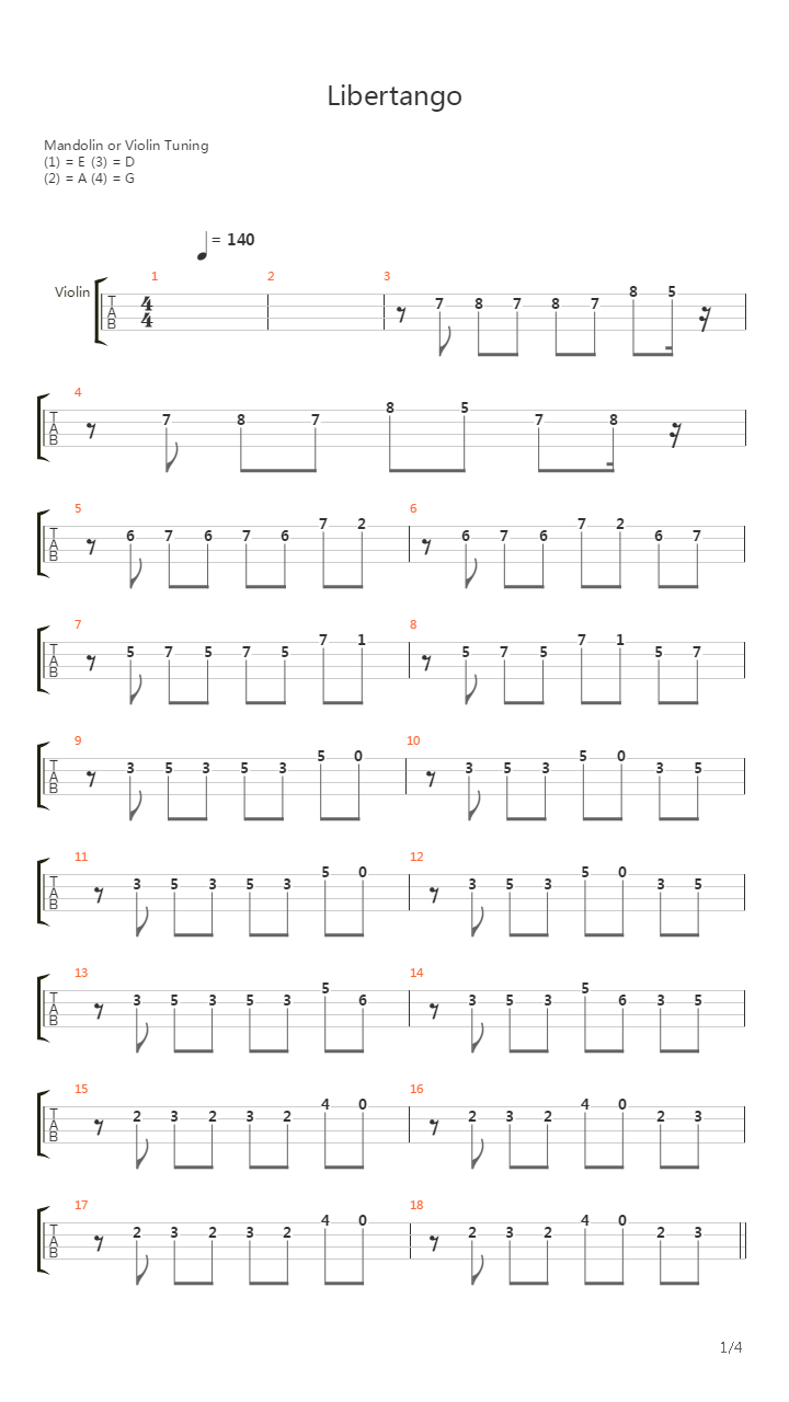 Libertango(自由探戈)吉他谱