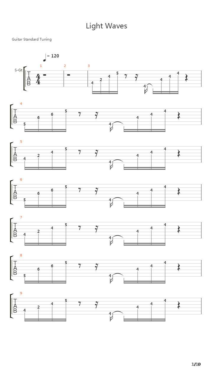 Light Waves吉他谱