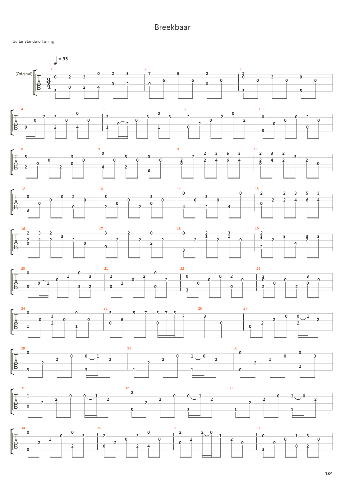 Breekbaar吉他谱