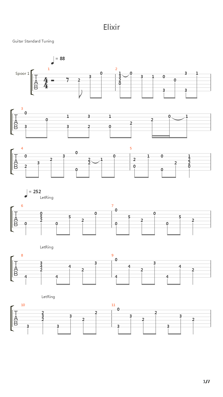 Elixir吉他谱