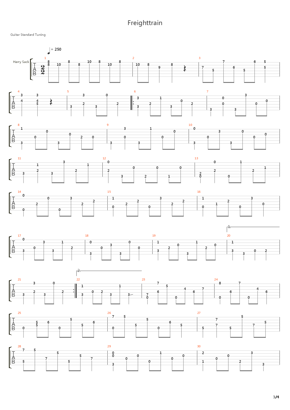 Freighttrain吉他谱