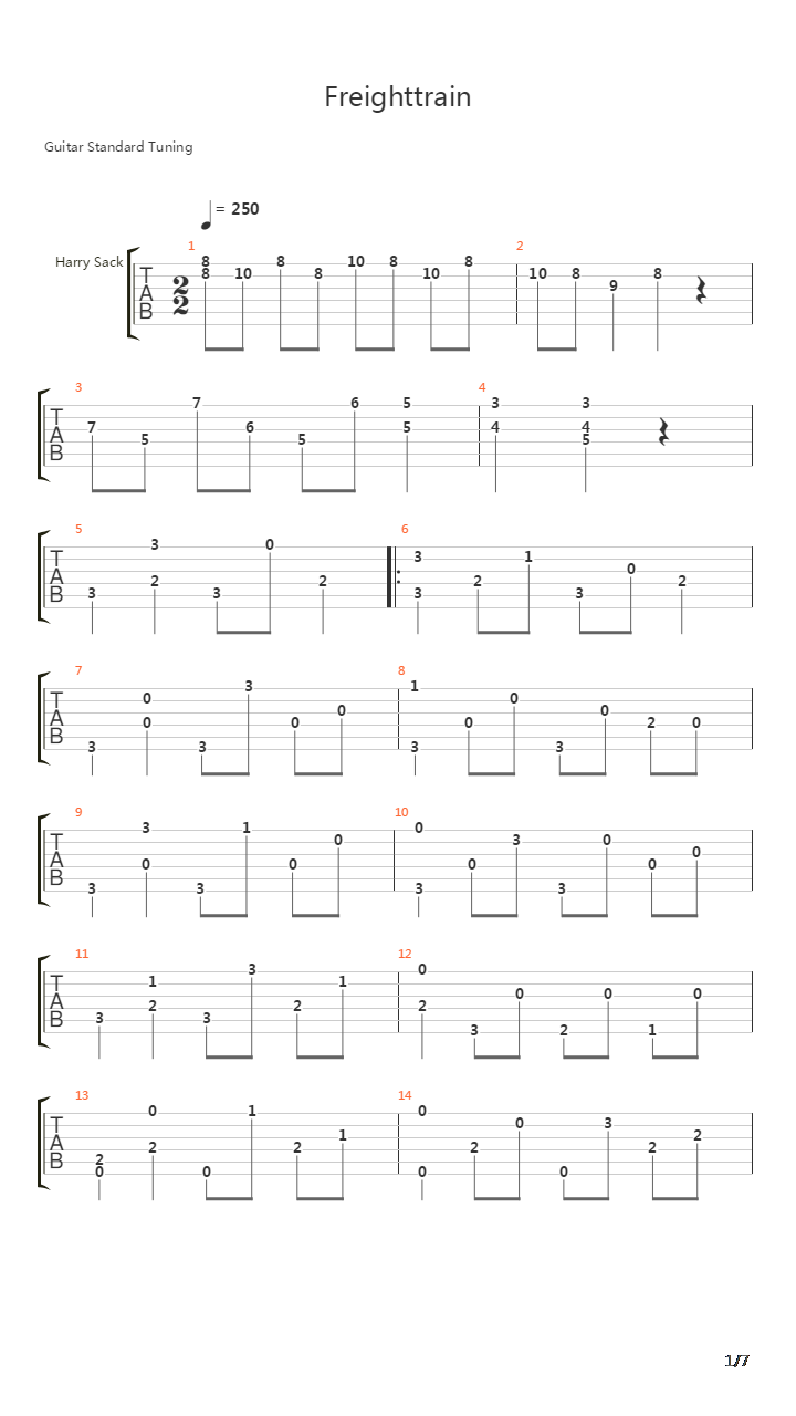 Freighttrain吉他谱