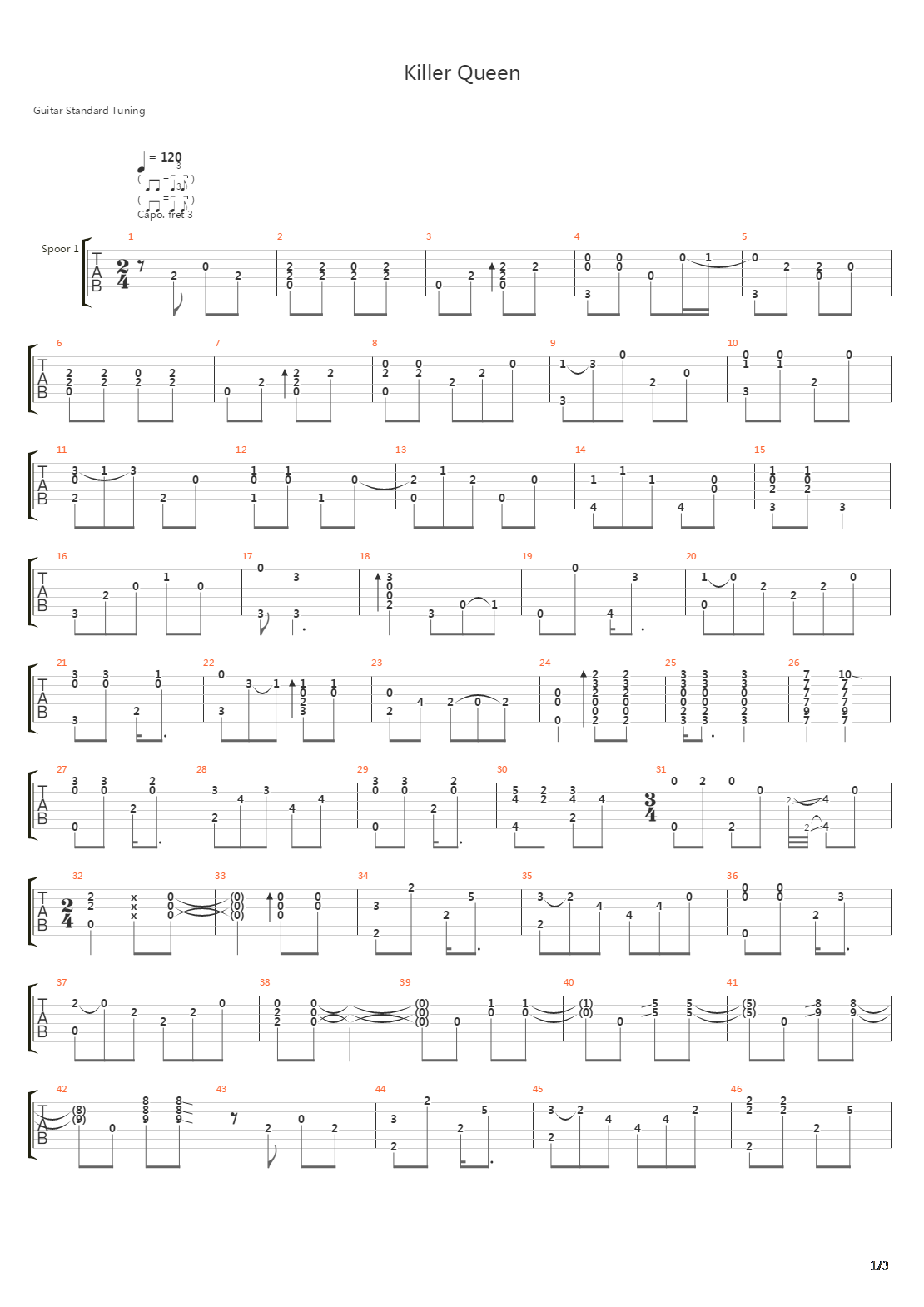 Killer Queen吉他谱