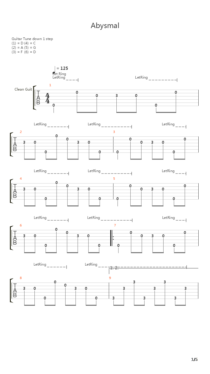 Abysmal吉他谱