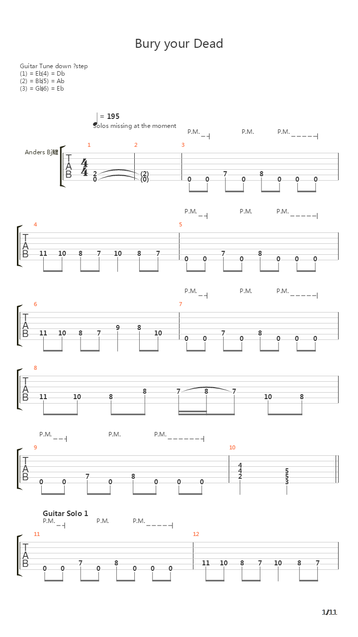 Bury Your Dead吉他谱