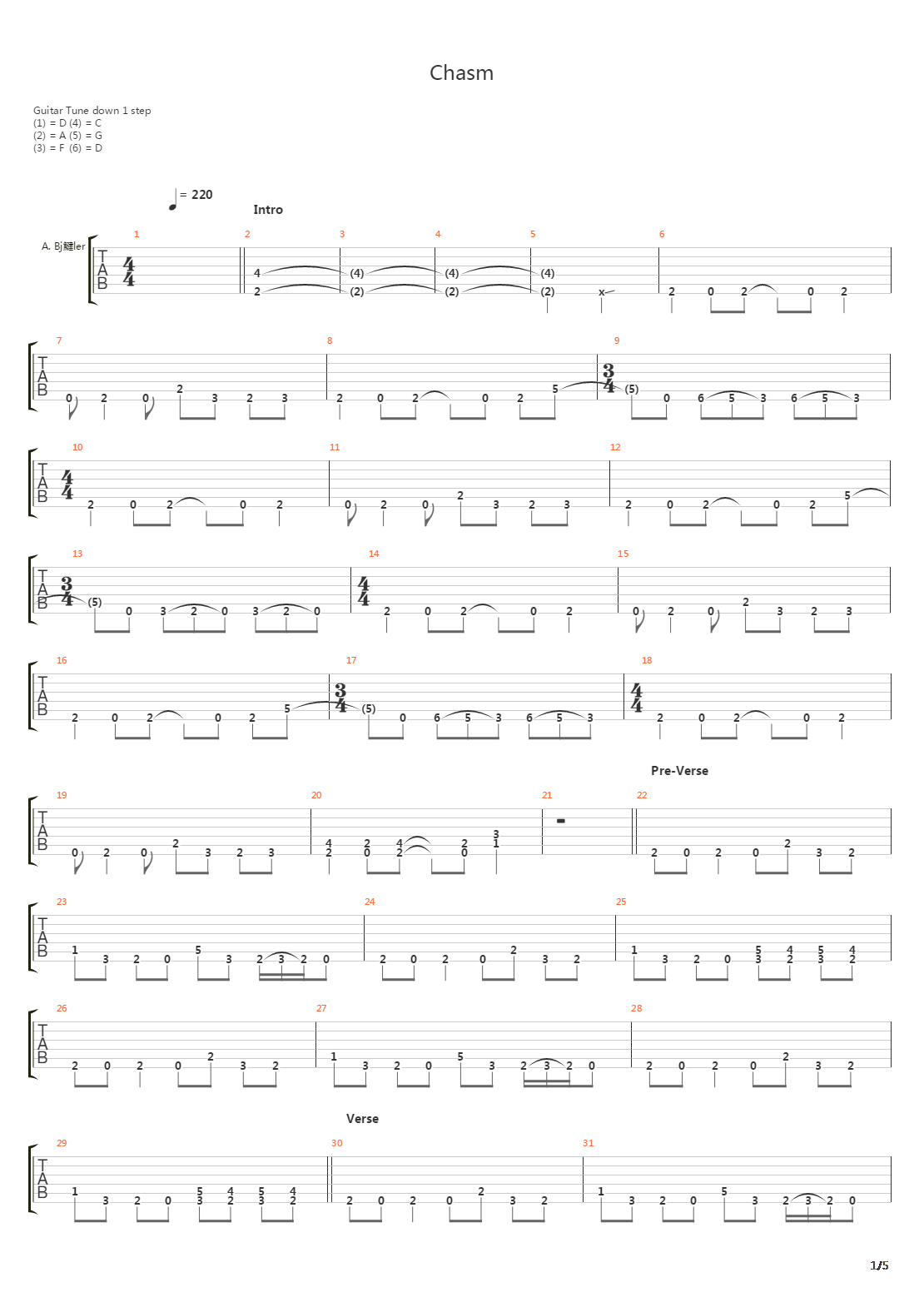 Chasm吉他谱