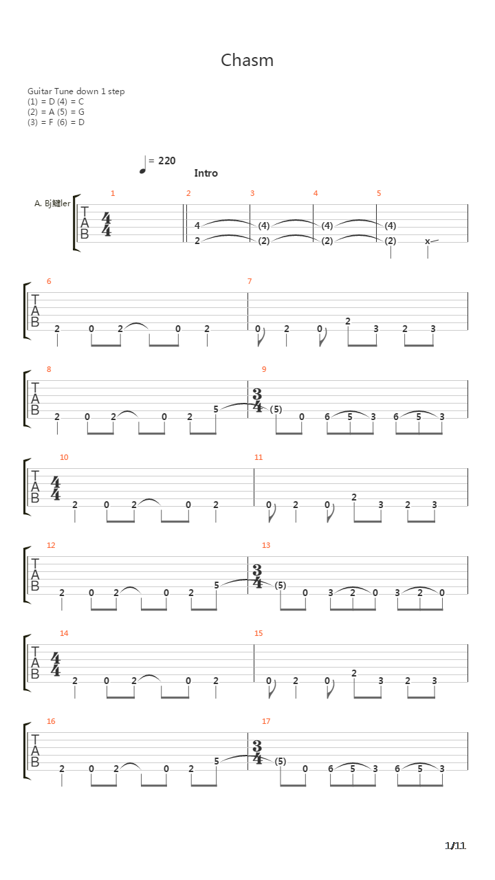 Chasm吉他谱