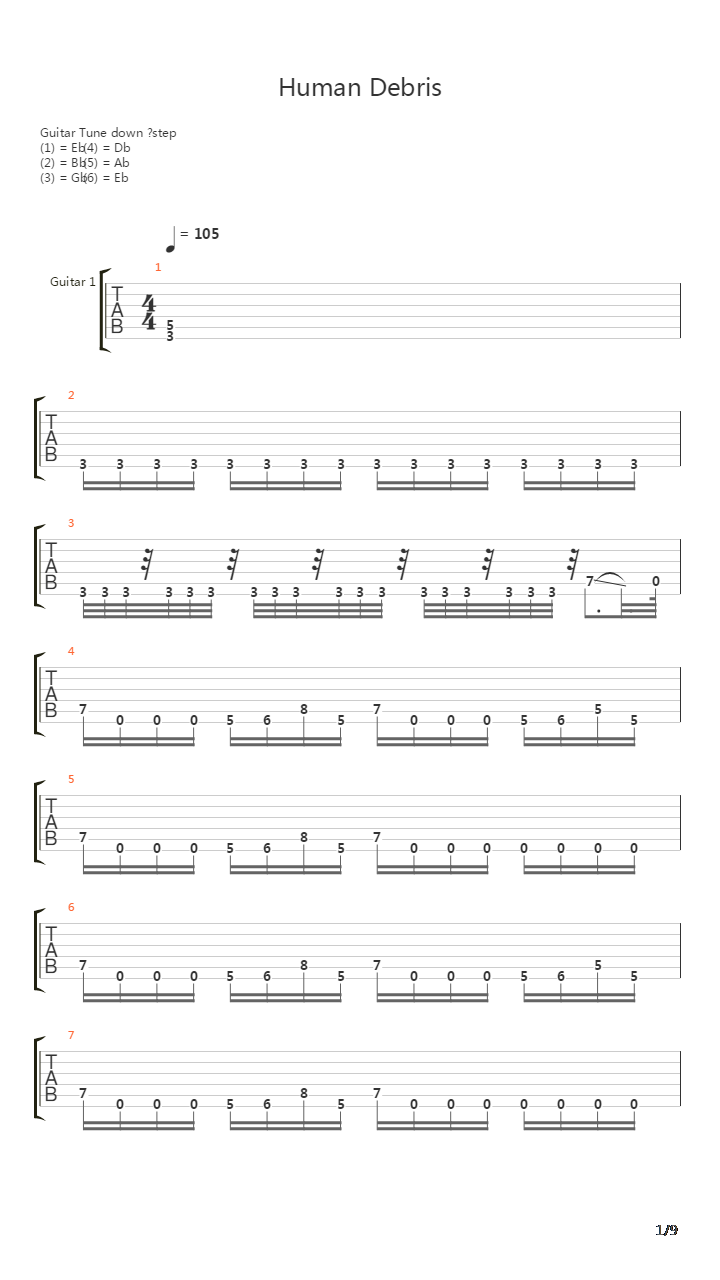 Human Debris吉他谱