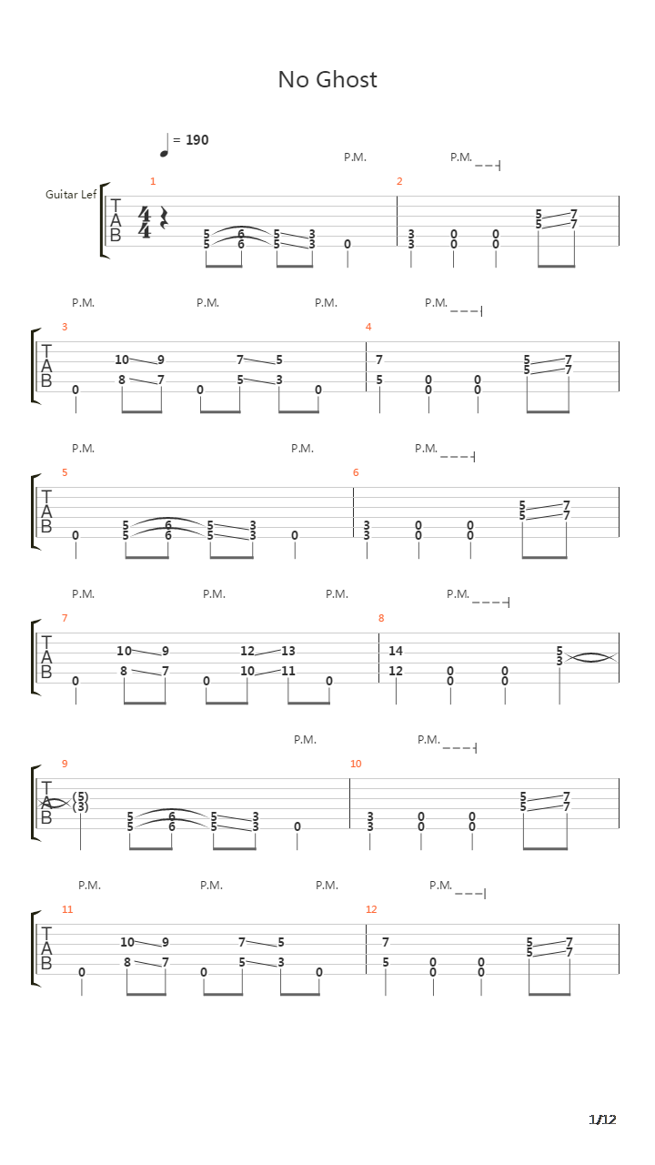 No Ghost吉他谱
