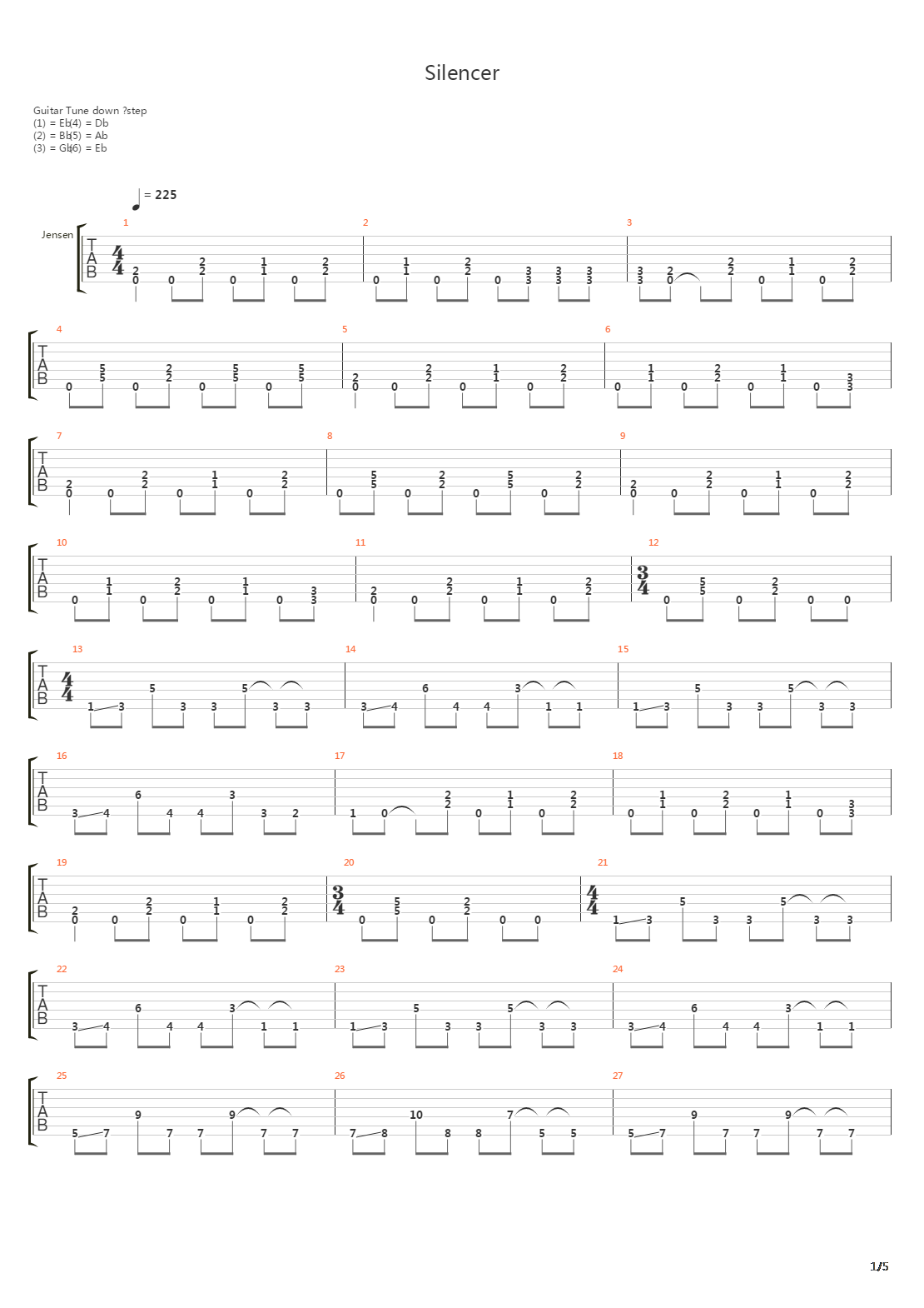 Silencer吉他谱