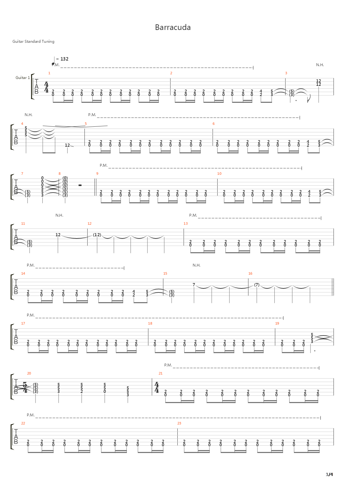 Barracuda吉他谱