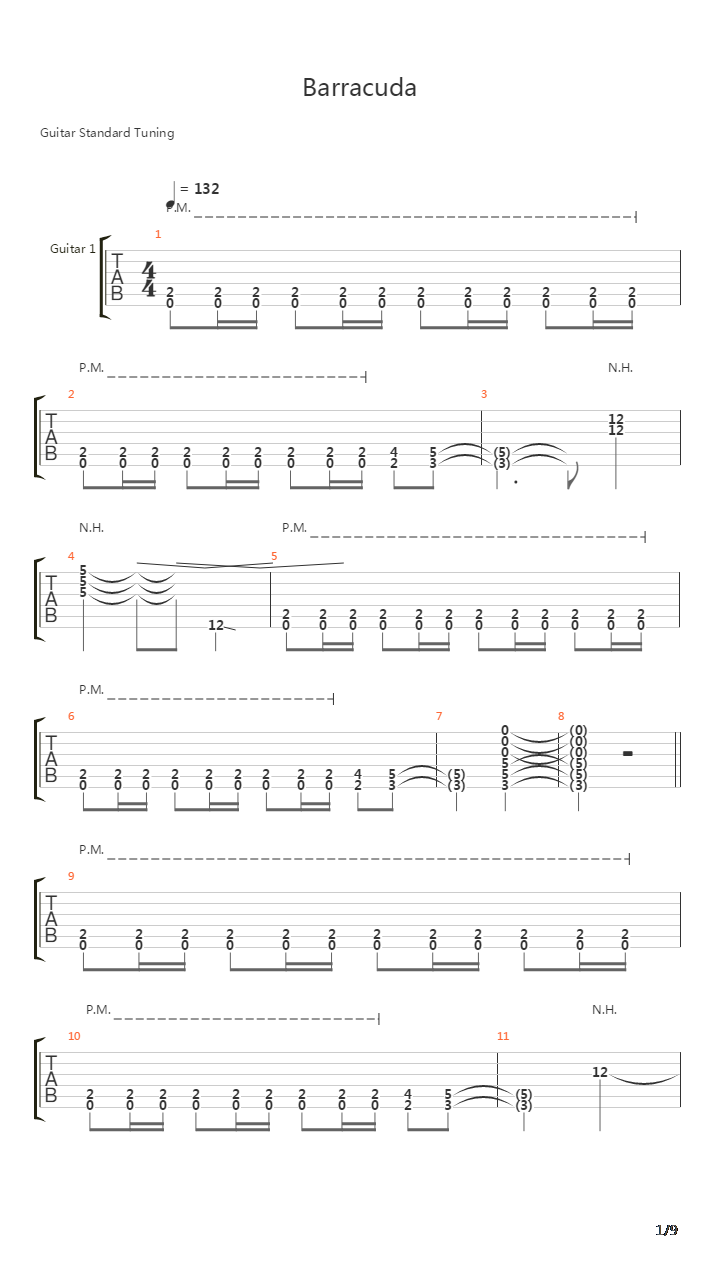 Barracuda吉他谱