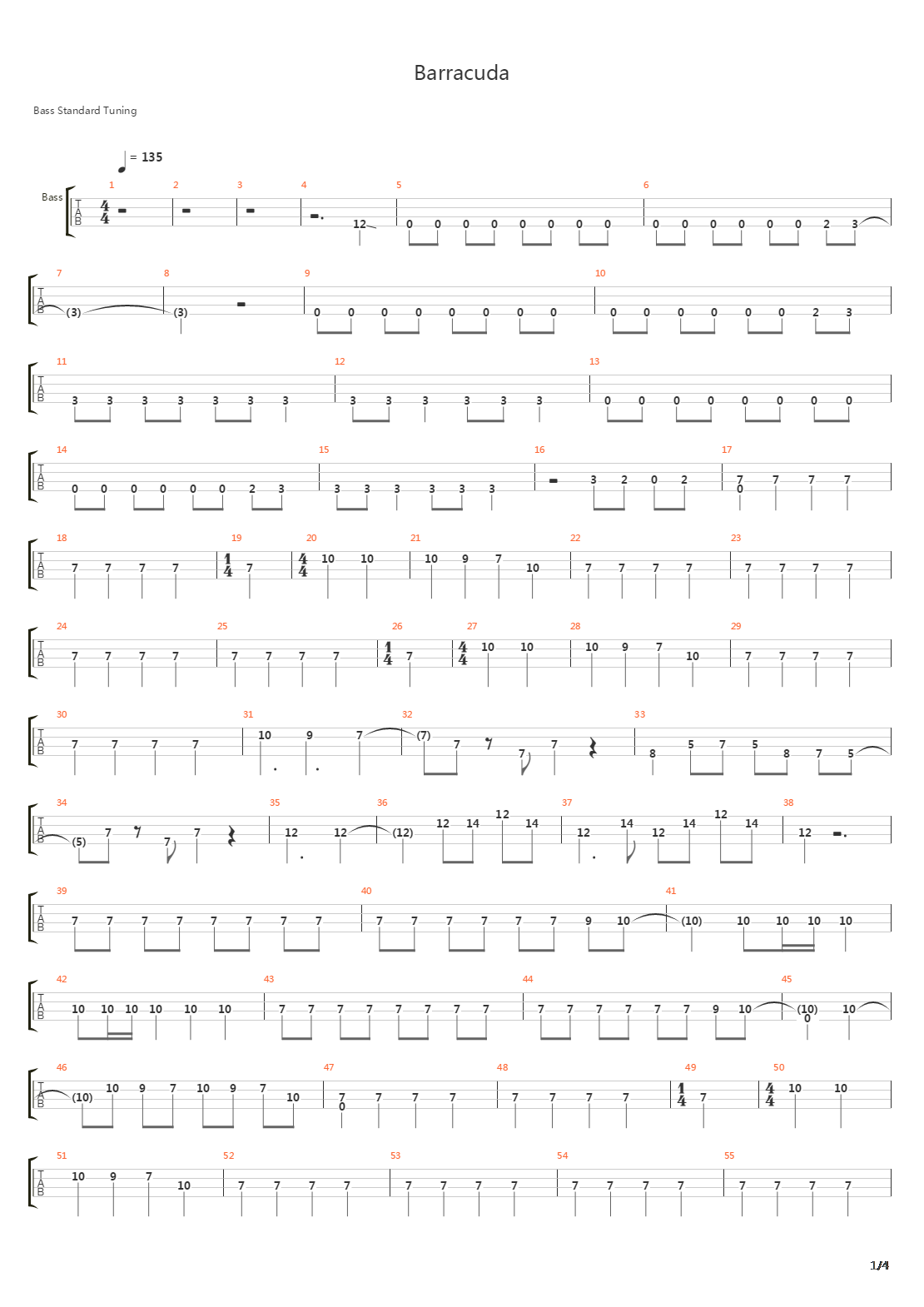 Barracuda吉他谱