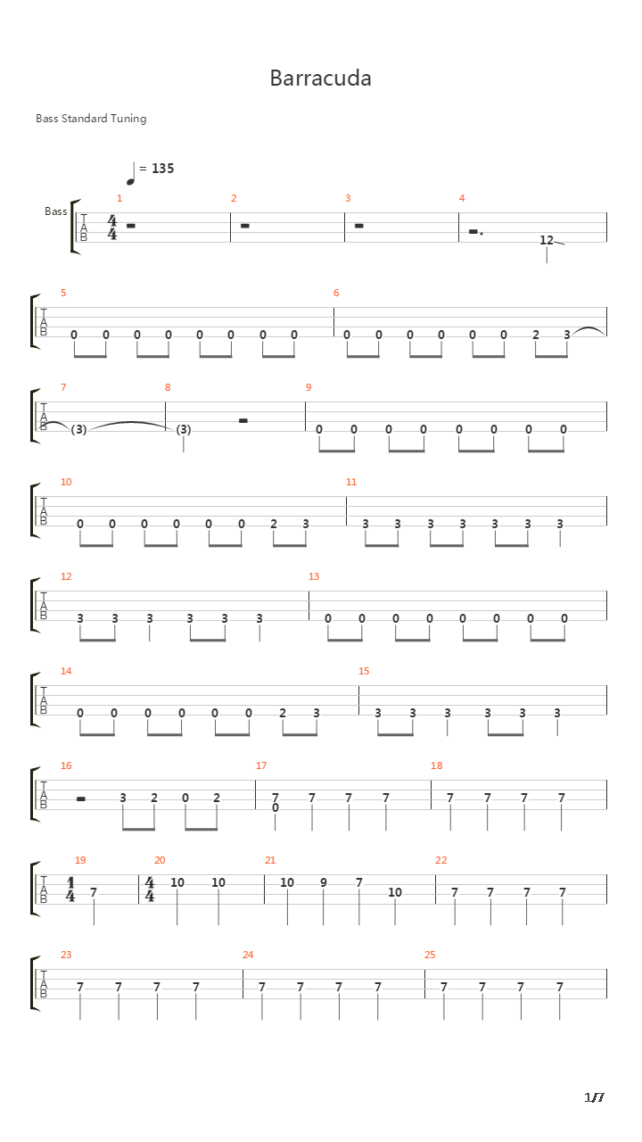 Barracuda吉他谱