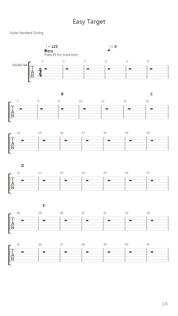 Easy Target吉他谱
