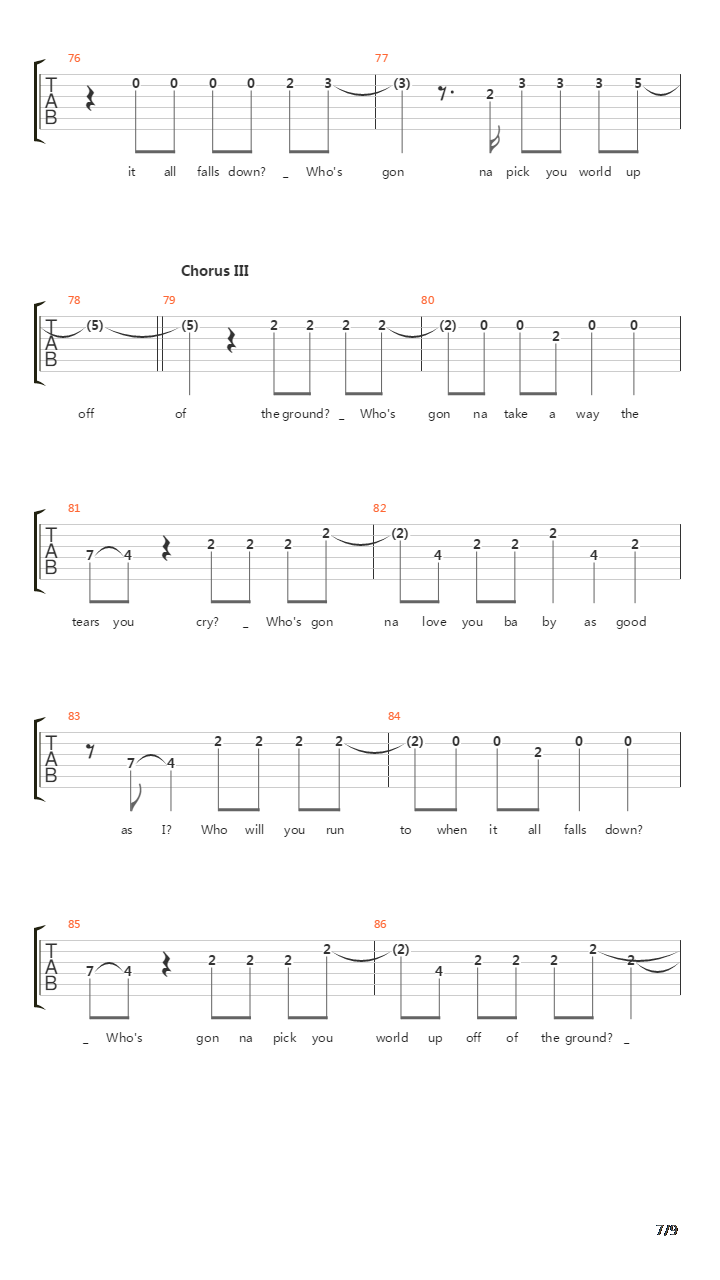 Who Will You Run To吉他谱