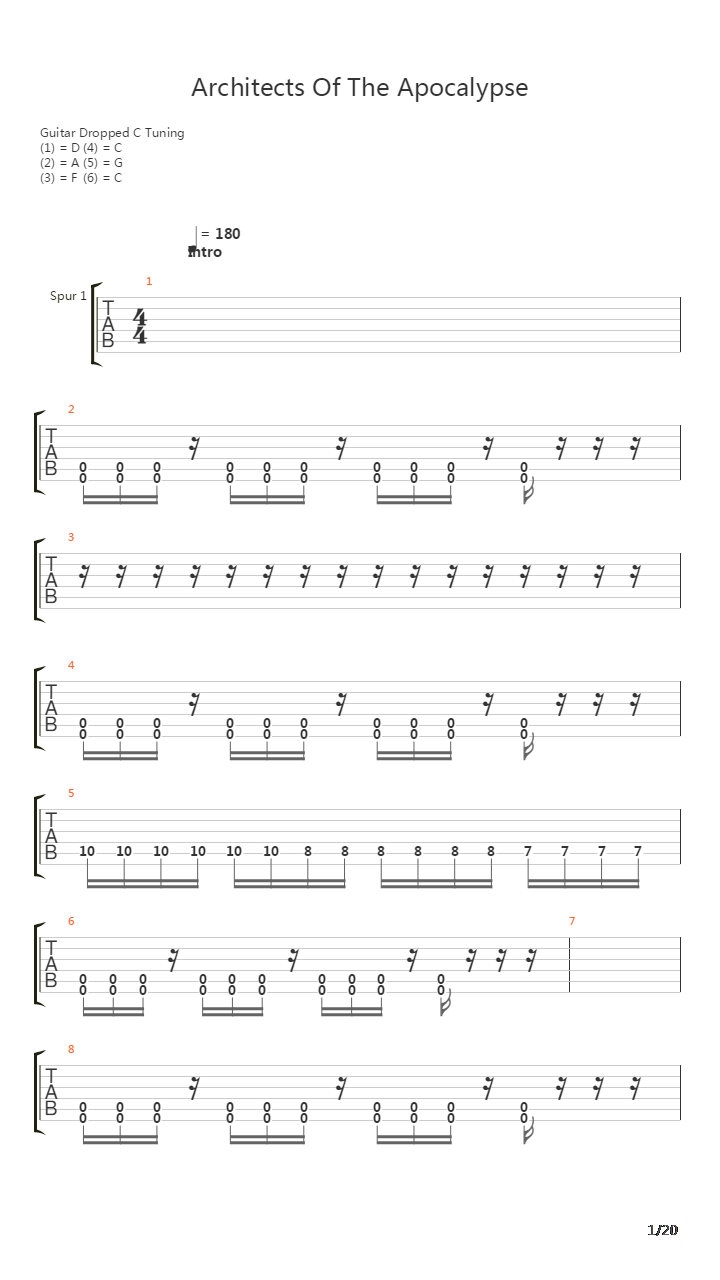 Architects Of The Apocalypse吉他谱