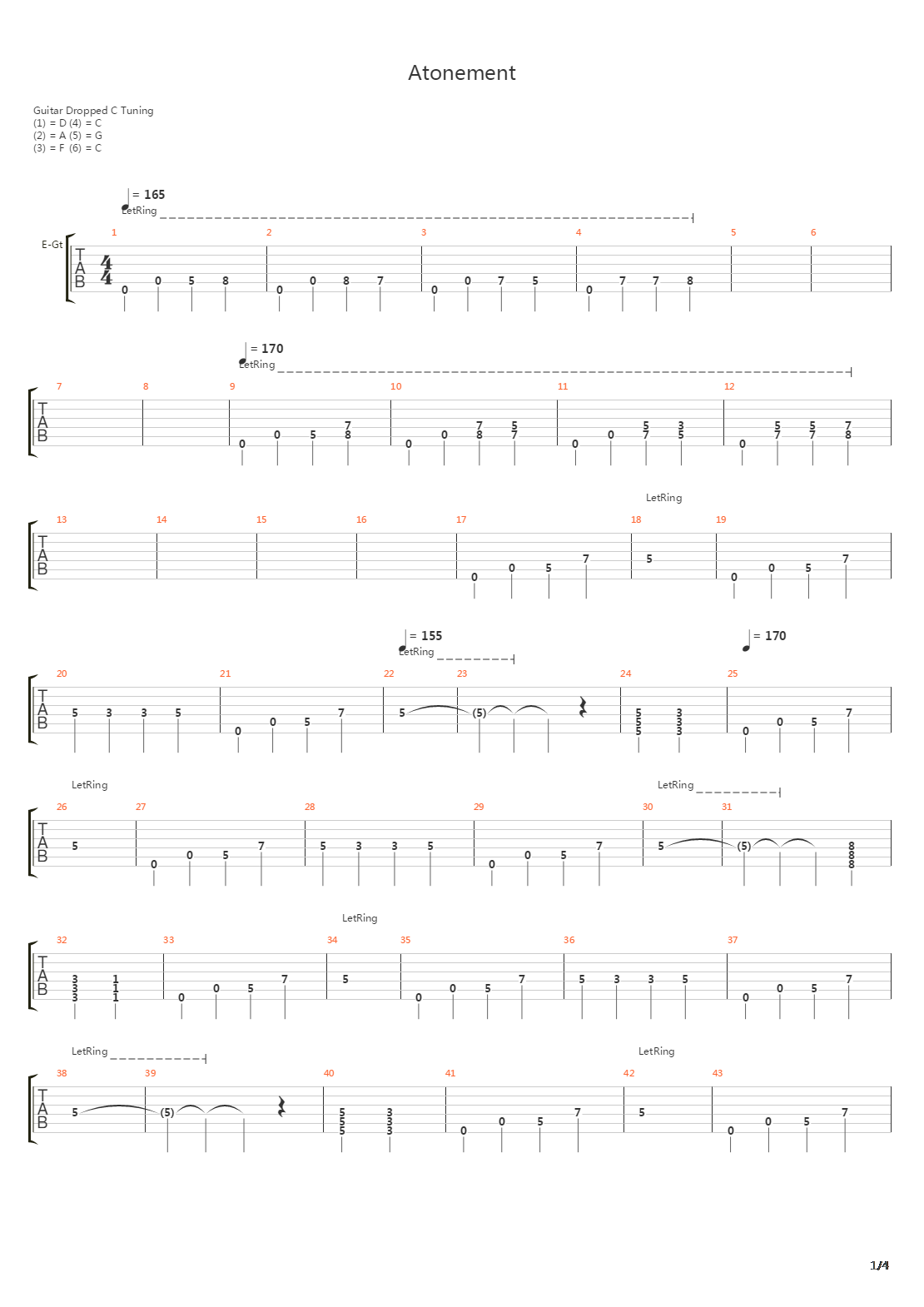 Atonement吉他谱