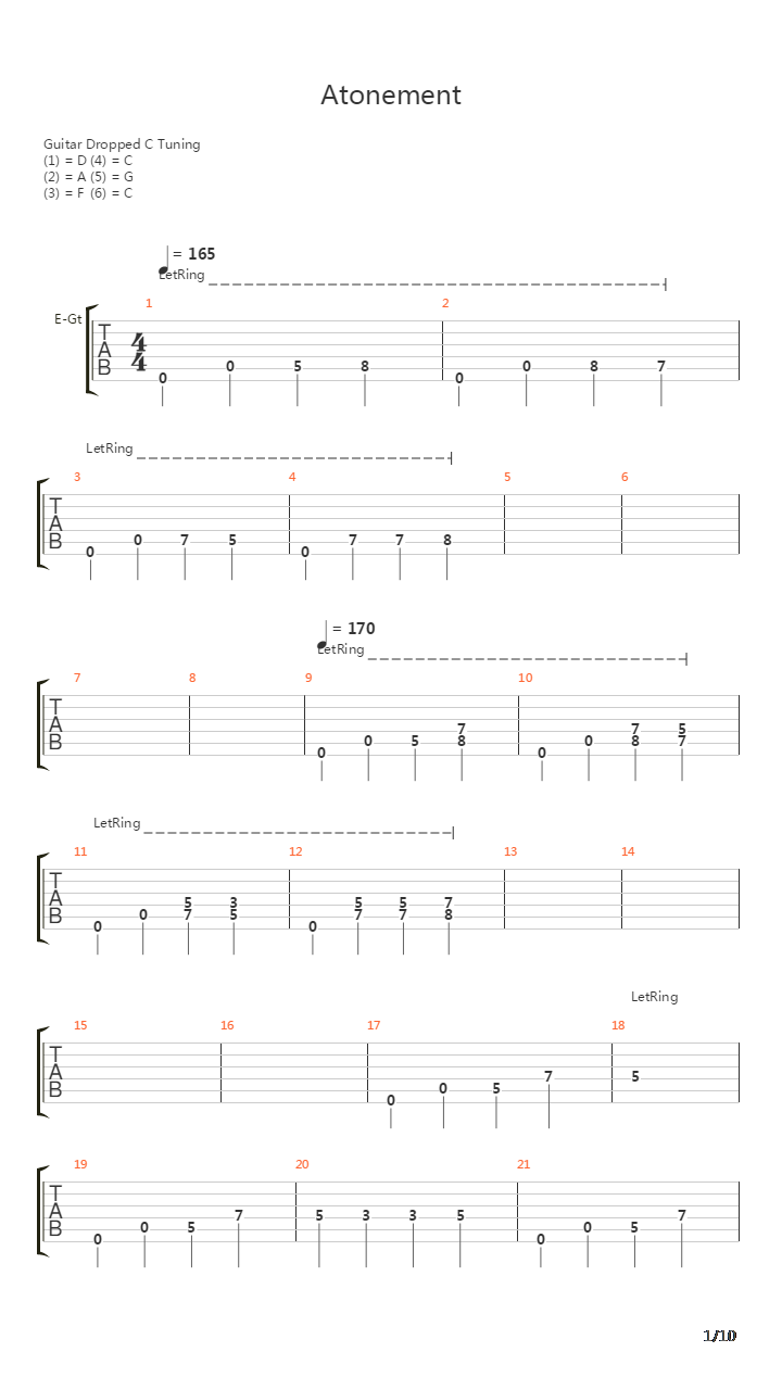 Atonement吉他谱