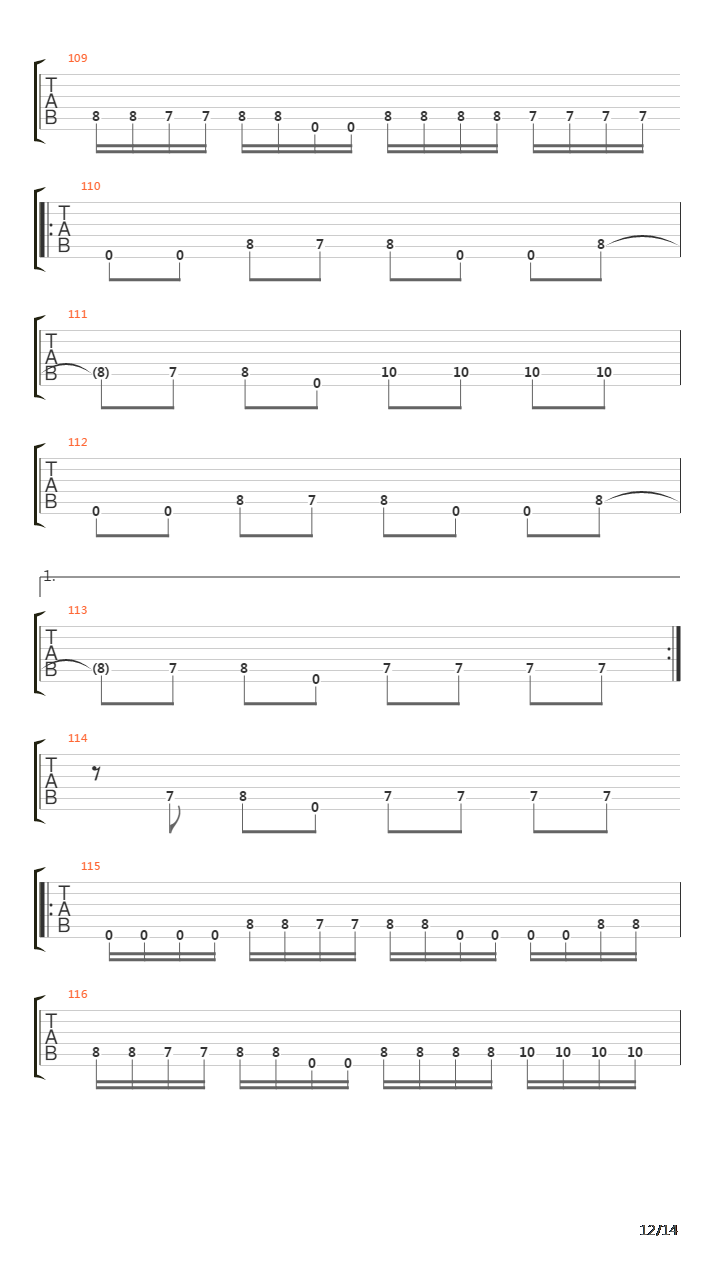 Behind A Wall Of Silence吉他谱