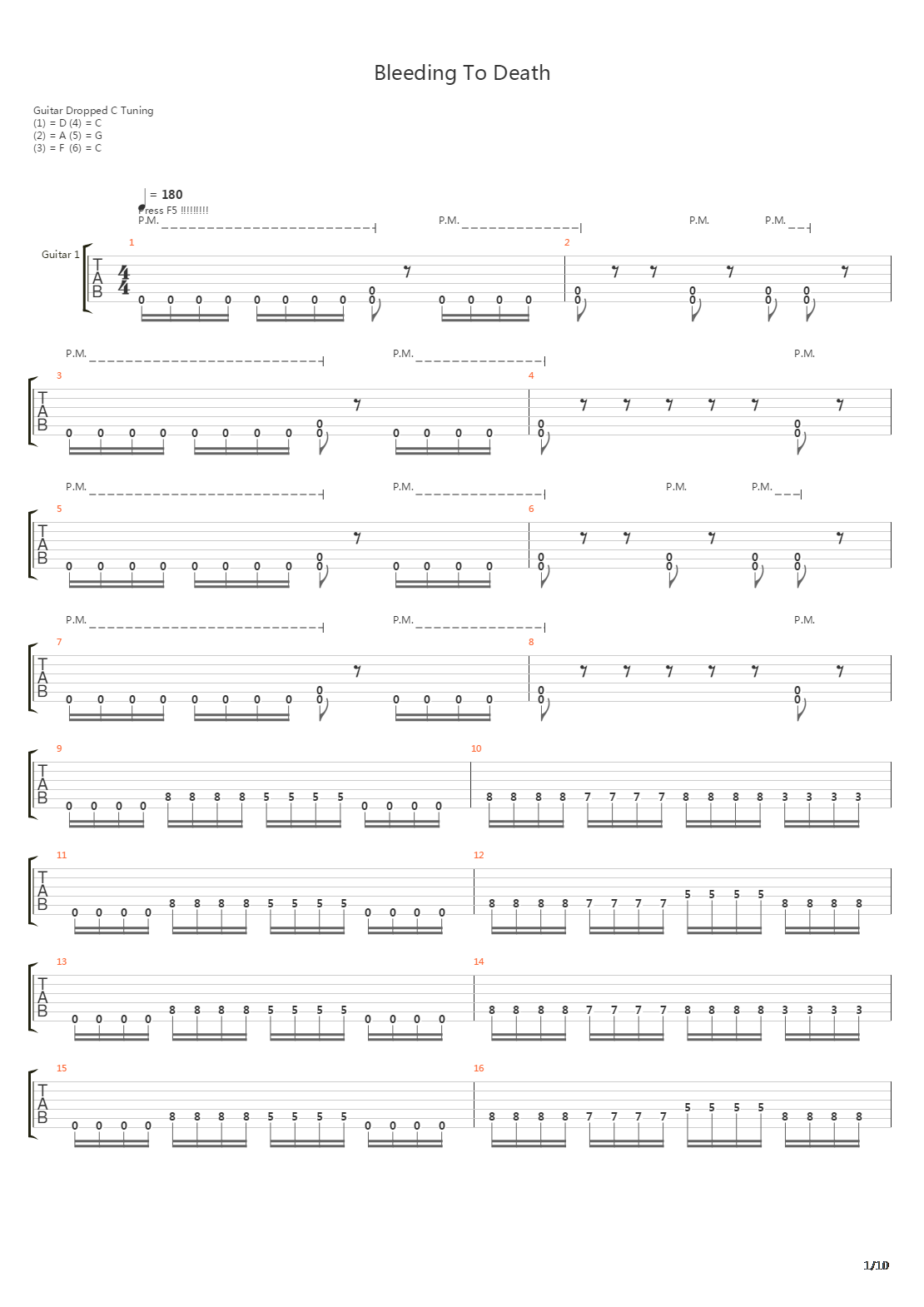 Bleeding To Death吉他谱