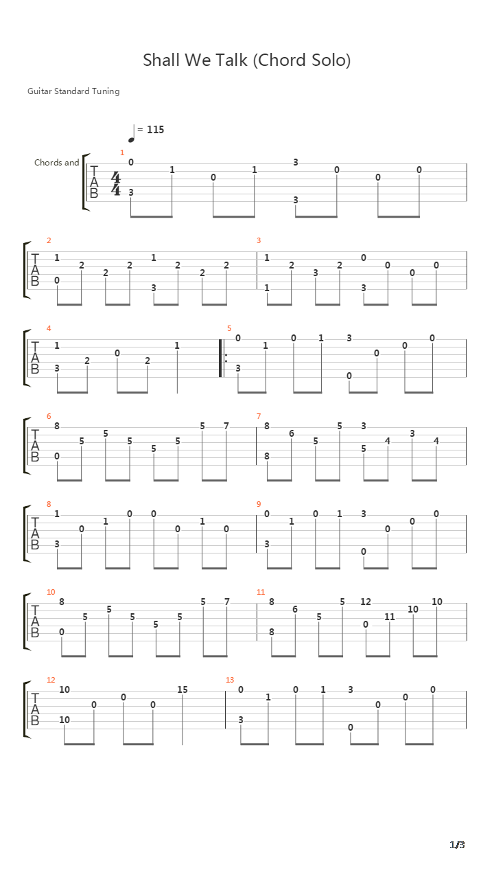Shall We Talk吉他谱