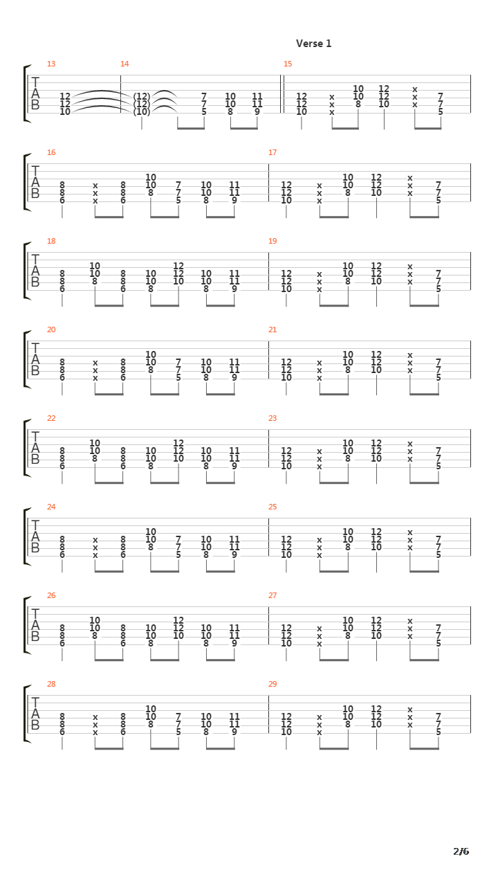 Main Offender吉他谱