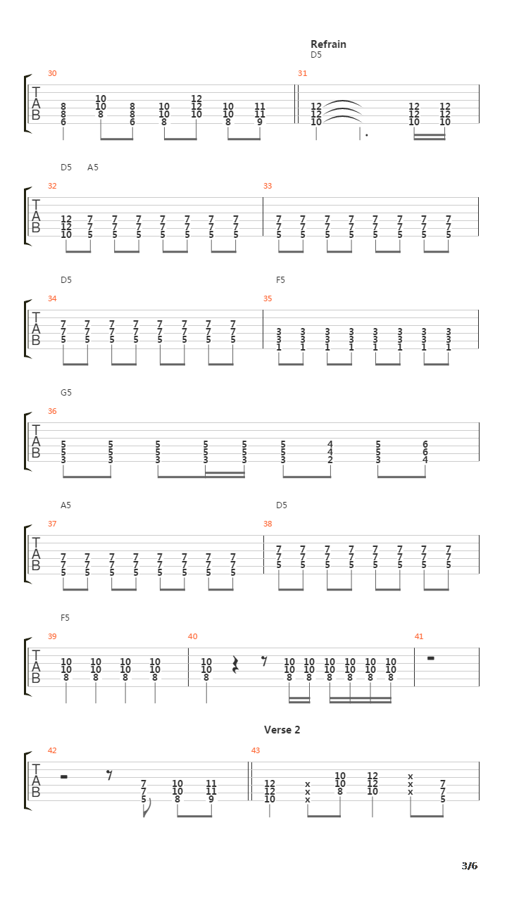 Main Offender吉他谱