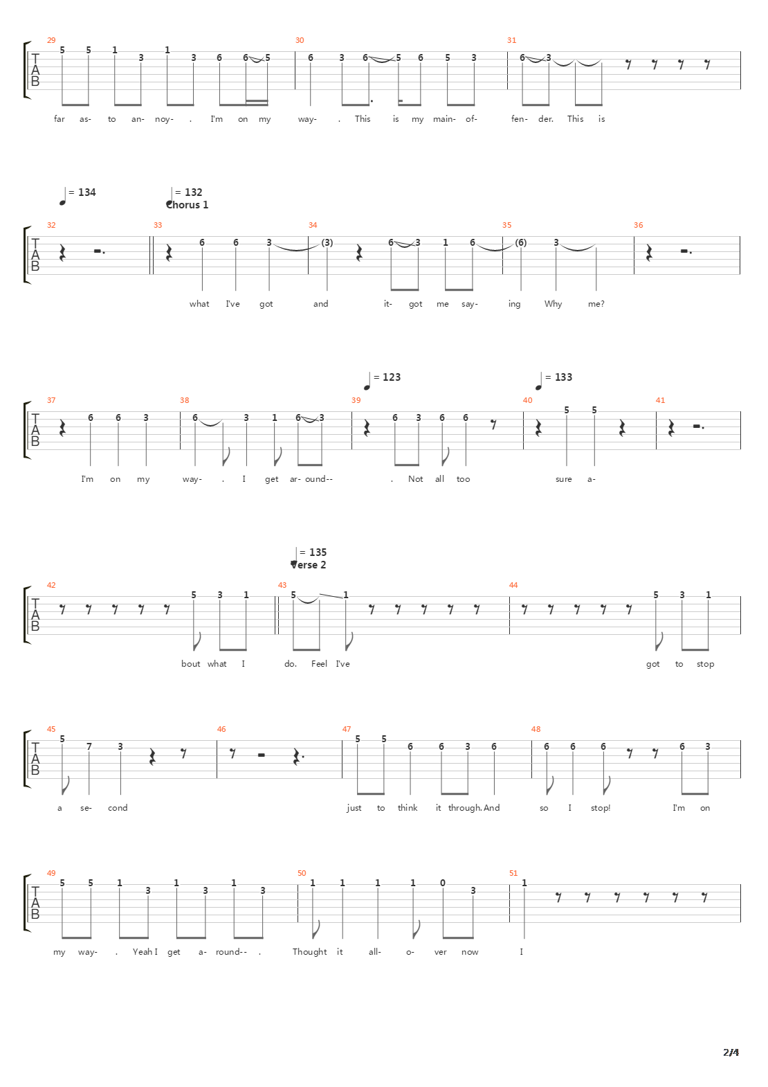 Main Offender吉他谱