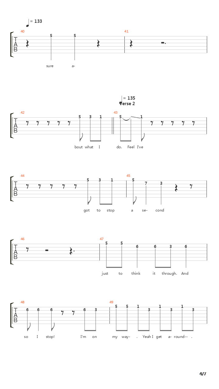 Main Offender吉他谱