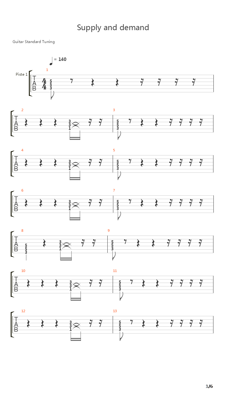 Supply And Demand吉他谱