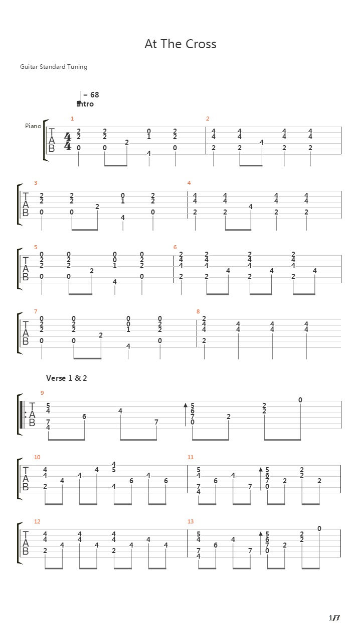 At The Cross吉他谱